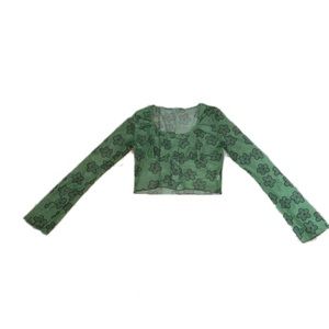 cropped sheer blouse